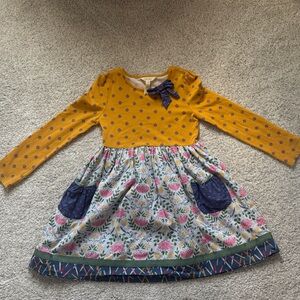Matilda Jane Floral Yellow and Blue Dress size 8